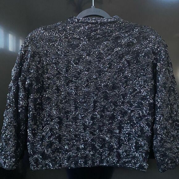 Vintage 1970's Black Sequin Evening Jacket, Size S - Picture 7 of 9
